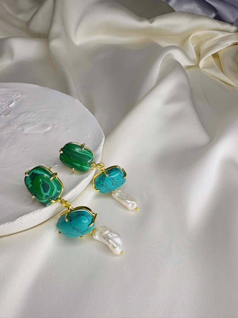 Mixed Gemstone Baroque Drops