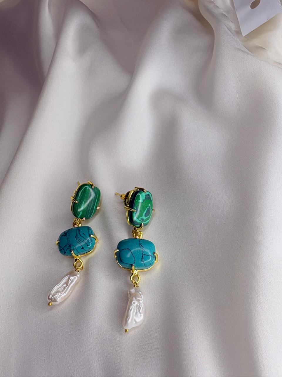 Mixed Gemstone Baroque Drops